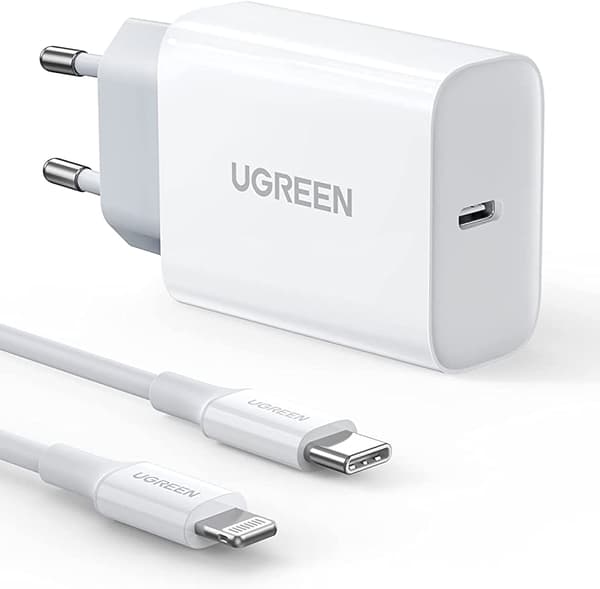 UGREEN 20W USB C Laddare med MFi Certifierad Blixtkabel, USB C Strömförsörjning PD USB C Laddningsplugg