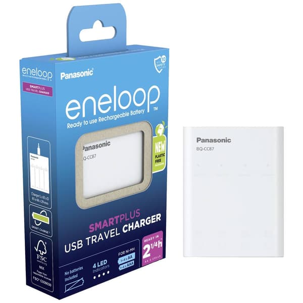 Panasonic BQ-CC87 Batteriladdare NiMH AAA (R03), AA (R6)