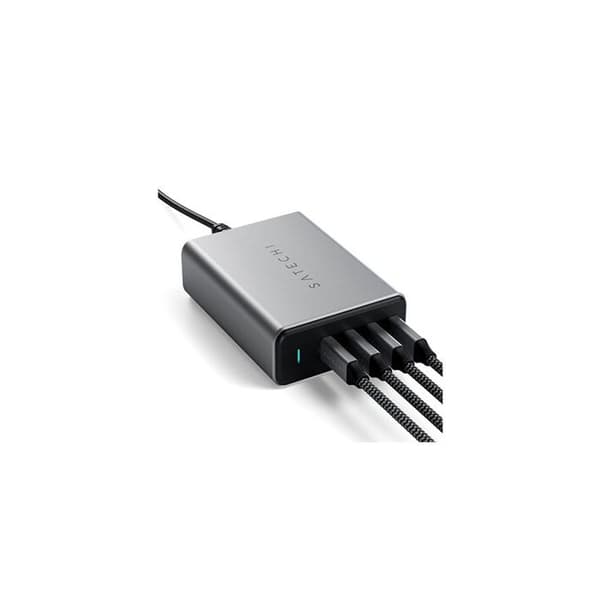 USB-C-laddare - Satechi - 165W PD GaN - 4 portar - Rymdgrå - Galliumnitrid