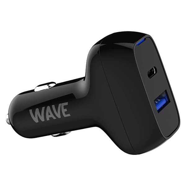 Wave USB-C + USB-A biloplader, 18W