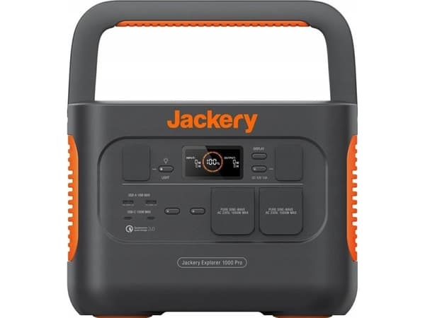 Jackery Explorer 1000 Pro - Bærbar strømstasjon - AC 120/ DC 12 / 17.5 / 60 V - 1000 watt - litium-nikkelmangan-koboltoksid - 23.2 Ah - 1002 Wh - utg Sort