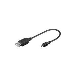 Wentronic Goobay USB 2.0 Hi-Speed Adapter, 0,2 m - USB 2.0-uttag (typ A) > USB 2.0 mikrokontakt (typ B) (95194)