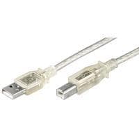Wentronic USB AB 180 HiSpeed TRANS 2.0 1.8m - USB A - USB B - Han/Han - Gennemsigtig (68972-GB)