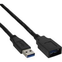 InLine 35610 - USB-kabel - USB type A, 4-benet (M) - USB type A, 4-benet (W) - 1,0m - sort (35610)