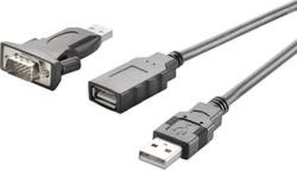 Renkforce USB 2.0, seriel adapter [1x USB-A 2.0 stik - 1x D-sub stik 9-polet] Guldbelagte stikkontakter