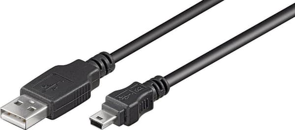 Alcasa USB 2.0 A/USB mini 0,15 m USB-kabel 0,15 m USB A Mini USB B Sort