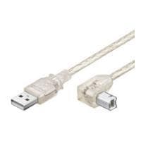 Wentronic goobay - USB-kabel - USB typ B (S) till USB (S) - USB 2.0 - 50 cm - 90° kontakt - transparent (93575)