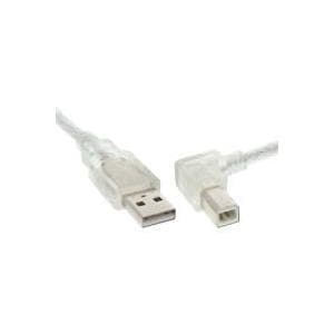 InLine - USB-kaapeli - USB-tyyppi A 4-napainen (M) - USB-tyyppi B 4-napainen (M) - 3,0 m (USB/USB2.0) - suorakulmainen liitin - läpinäkyvä (34521R)