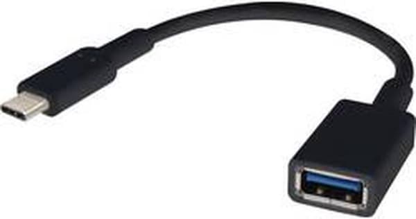 Renkforce USB-kaapeli USB 3.2 Gen1 (USB 3.0 / USB 3.1 Gen1) USB-C-liitin, USB-A-liitäntä 15,00 cm Musta OTG-toiminnolla, kullatut pistokekontaktit