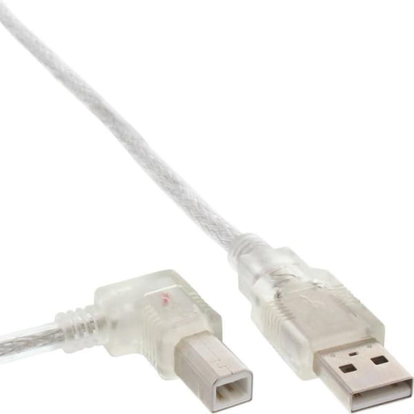 InLine 34516L USB-kaapeli 0,3 m USB 2.0 USB A USB B Läpinäkyvä
