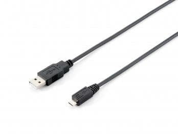 Utrusta - USB-kabel - USB Typ A 4-stift (M) - Micro USB Typ B (M) - 1,8 m - Svart (128523)