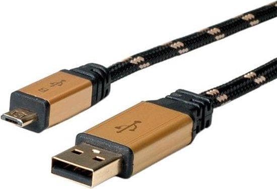 ROLINE GOLD USB 2.0-kabel, USB A ST - USB Micro B ST 1,8m (11.02.8826)