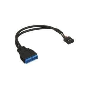 InLine® USB 2.0 till 3.0 intern adapterkabel, USB 2.0 moderkort till USB 3.0 intern, 0,15 m (33449I)