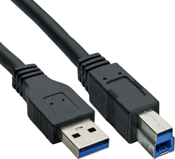 InLine 35303 USB-kaapeli 0,3 m USB 3.2 Gen 1 (3.1 Gen 1) USB A USB B Musta