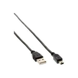 InLine® USB 2.0 -minikaapeli, liitin A–mini-B (5-nastainen), musta, 1 m (33107S)