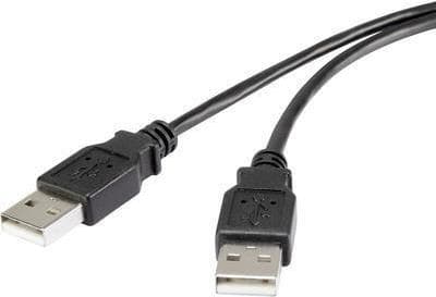 Renkforce USB 2.0-kabel [1x USB 2.0-kontakt A - 1x USB 2.0-kontakt A] 1 m svarta guldpläterade kontaktkontakter Renkforce (RF-4463028)
