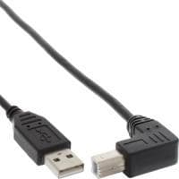 InLine - USB-kabel - USB Type A 4 ben (M) - USB Type B 4 pin (M) - 2,0 m - 90 graders stik - Sort (34520U)