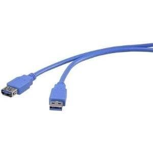 Renkforce - USB-förlängningskabel - USB Typ A (M) till USB Typ A (W) - USB 3.0 - 5 V - 0.5 A - 1 m - rund - blå