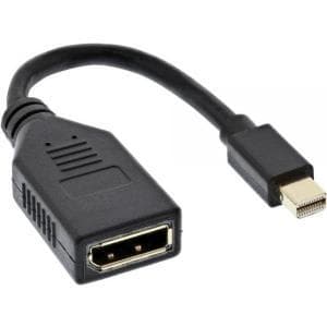 InLine - DisplayPort Adapter - Mini DisplayPort (M) til DisplayPort (W) - 15 cm - Sort (17150S)