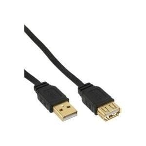 InLine - USB-jatkokaapeli - USB Type A, 4-nastainen (M) - USB Type A, 4-pin (W) - 2,0m (USB/USB2.0) - Musta (34620F)