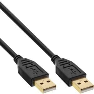 InLine - USB-kaapeli - USB (M) - USB (M) - 2,0 m - Musta (34318S)