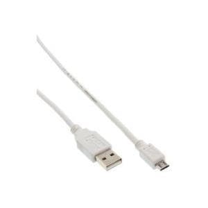 InLine - USB-kabel - USB type A, 4-benet (M) - 5-benet mikro-USB type B (M) - 2,0 m (USB/USB2.0) - hvid (31720W)