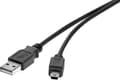 Pikkukuva 1 / 4: Renkforce USB-kaapeli USB 2.0 USB-A-liitin, USB-mini-B-liitin 30,00 cm Musta Kullatut pistokekontaktit