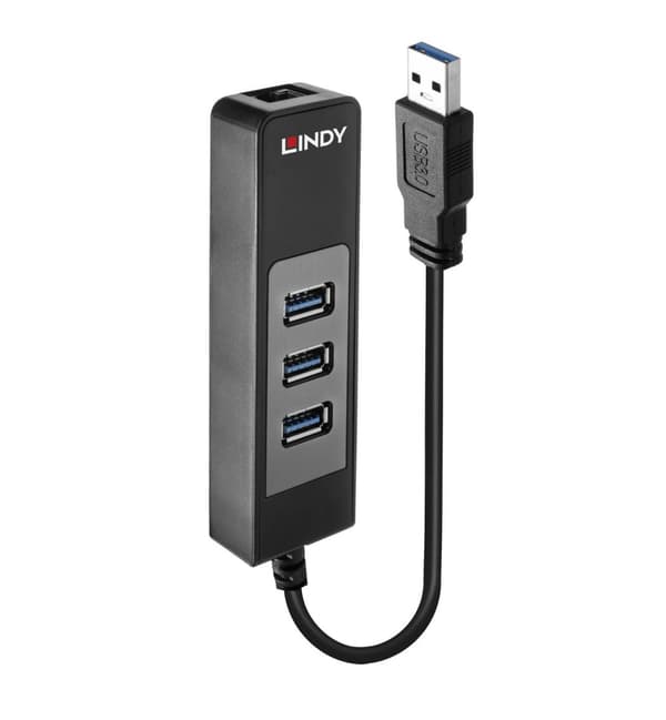 LINDY 43176 - USB 3.1 Hub og Gigabit Ethernet-adapter
