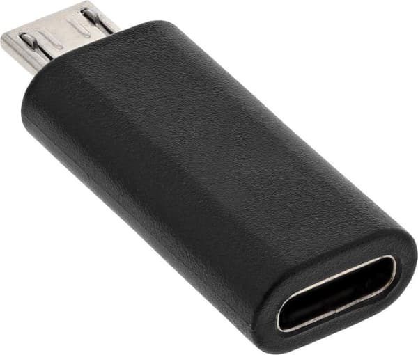 InLine 33302I afstandsstykke til kabler micro USB han USB C Sort