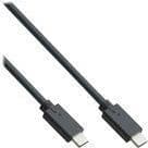 INLINE - USB-kabel - USB-C (M) till USB-C (M) - USB 3.2 Gen 2 - 20 V - 5 A - 1,5 m - USB-strömförsörjning (100 W) - Svart