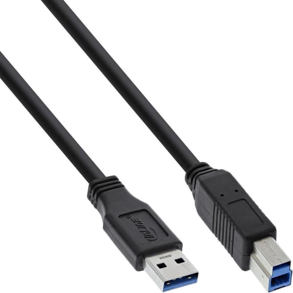 InLine 1m USB 3.0 USB-kabel USB A USB B Svart
