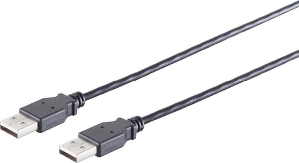 S/CONN maksimaalinen liitettävyys USB High Speed 2.0 -kaapeli, A/A-liitin, USB 2.0, musta, 1,0 m (13-22025)