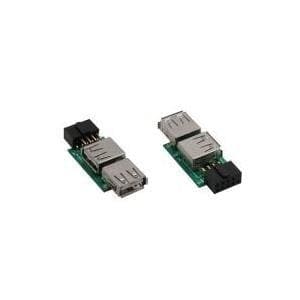 InLine - Intern og ekstern USB-adapter - 9-benet USB-header (F) - USB Type A 4-benet (F) (33440I)