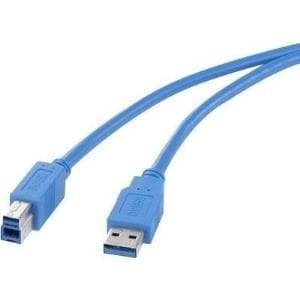 Renkforce - USB-kabel - USB Typ A (M) till USB Typ B (M) - USB 3.0 - 1,8 m - Blå