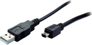 shiverpeaks BASIC-S USB 2.0 Mini-kabel, 3,0 m USB-A-kontakt - Mini USB-B-kontakt, 5 Pol, Maße Steckerform: (BS77163)