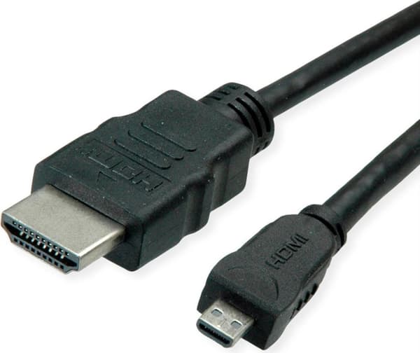 ROLINE GREEN HDMI höghastighetskabel med Ethernet, HDMI ST - Micro HDMI ST, 2 m (11.44.5581)