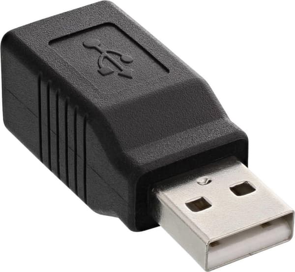InLine USB-A (m) - USB-B (v) adapter - USB2.0 / sort