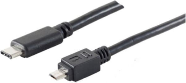S-Conn 77145-1.0 USB-kabel 1 m USB 2.0 USB C Micro USB B Svart
