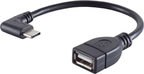 S/CONN maksimal tilslutningsadapter, USB type C han til USB 2.0 A hun, 90°, OTG (13-20016)