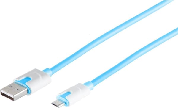 USB-laddningskabel USB A-ST till USB Micro B-ST blå 2,0m (14-50013)