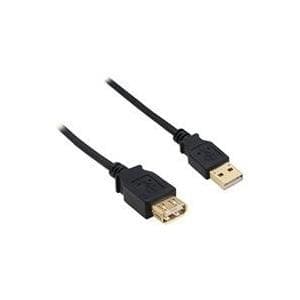InLine USB 2.0-förlängning, guldpläterade kontakter - 1m (34610S)