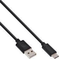 InLine USB 2.0-kabel - Typ C hane till A hane - svart - 0,3 m (35737)