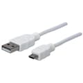 Miniatyrbillede 1 af 4: Manhattan Hi-Speed - USB-kabel - USB type A, 4-benet (M) - 5-benet mikro-USB type B (M) - 1,8 m (USB/USB2.0) - støbt - hvid (324069)