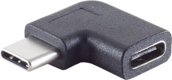 S/CONN maksimal tilslutningsadapter, USB 3.1 type C han til type C hun, 90° vinkel venstre/højre (13-40001)