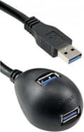 Miniatyrbild 1 av 5: InLine USB till 2x USB dockningskabel - USB3.0 - upp till 0,9A / svart - 2 meter