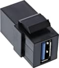 Miniatyrbild 1 av 3: InLine 76202K USB 3.0 Keystone snap-in-insats, USB-A-uttag/uttag, vinklad svart