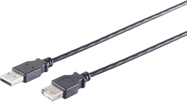 S/CONN maximal anslutning USB High Speed 2.0-förlängning, A hane till A hona, USB 2.0, svart, 1,8 m (13-24185)