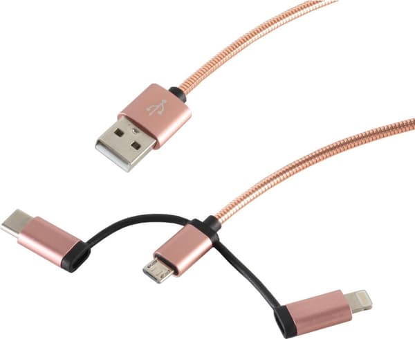 S-Conn 14-50074 1m USB A Micro-USB B Hane Rose Gold USB-kabel (14-50074)