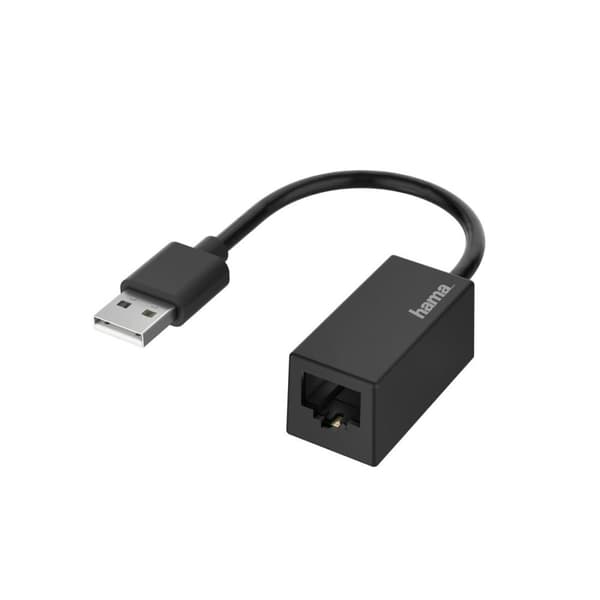 Hama - Verkkosovitin - USB2.0 - 10/100 Ethernet x 1 - musta (00200324)