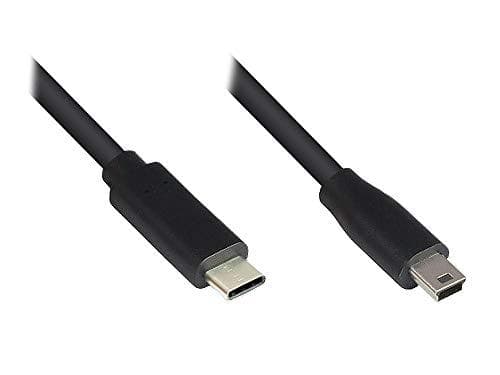 Anslutningskabel USB 2.0, USB-Câ„¢-kontakt till plugg Mini B 5-stift, svart, 0,3 m, Bra anslutningar (3310-CM003)